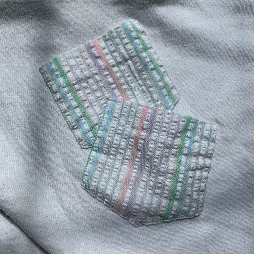 v i n t a g e :: Pastel Seersucker Cape Cod Slouchy Granny Top - Picture 9 of 12
